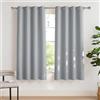 PONY DANCE Tende Oscuranti Cameretta Bambina con Anelli Tende Termiche Isolanti per Interni Curtains per Soggiorno Finestre Moderne 2 Pezzi L 140 x A 160 cm, Grigio Chiaro