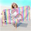 FEELJAM Telo mare per bambini unicorno Asciugamano da bagno 70 x 140 Asciugamano da spiaggia senza sabbia - a strisce multicolore Teli mare