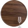 Hanobe Grande vassoio ottomano da portata: vassoio rotondo in legno impiallacciato di noce, vassoio decorativo per tavolino da caffè rustico grande tagliere per salumi casa colonica decorazione per la