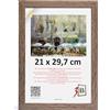 3-B Cornice per Immagine HIT - Marrone Scuro (Noce con Grano di Legno Ottico) - 21x29,7 cm (A4) - Cornice per Foto in Legno con Vetro Acrilico
