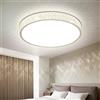 Kuwork Lampadario Camera da Letto, Plafoniera Led Soffitto Moderno, Lampade da Soffitto per Soggiorno Camera Cucina Corridoio Ufficio, 4000K, 30CM 24W