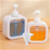 WISIRENT Contenitore Sapone Liquido WISIRENT, 2 Pezzi Dispenser Sapone Bagno Plastica e 1 Imbuto, Dosatore Sapone Bagno Sapone Doccia, Dispenser Shampoo e Bagnoschiuma per Cucina, Bagno (500ml&300ml)