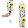 AOOTUERL Supporto per Sacchetti di plastica, Porta Sacchetti della Spesa in Plastica Floreale Giallo con 1 Ganci Riutilizzabili da Parete, Lavabile Dispenser per Sacchetti della Spazzatura per la Spesa