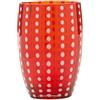 Zafferano Perle Bicchiere Tumbler Lavorato a Mano in Vetro Colorato Trasparente cl 32 h 109mm d 71mm, Set 6 Pezzi, Rosso