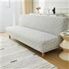 SUIOKPO Copridivano Elasticizzato A 3 Posti Copridivano Senza Braccioli Rimovibile Universale Copridivano Futon Jacquard Tinta Unita per Soggiorno Lavabile,Light Grey