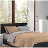 Il Gruppone Passione Casa Copripiumino 100% Cotone Matrimoniale Double Face Made In Italy Bicolore Sacco e Federe Due Piazze Set Letto (Grigio -Tortora)