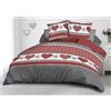 Le linge de Jules Copripiumino 220 x 240 + 2 federe in microfibra, cuori rossi