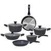 Tognana Batteria Pentole 10 Pezzi Antiaderenti in Alluminio colore Nero - Black Gemstone