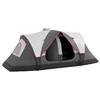 Outsunny Tenda da Campeggio 6-8 Posti con 2 Stanze Separate e Porte con Cerniera, Tenda Campeggio a Tunnel in Poliestere e Fibra di Vetro, 450x215x180 cm, Grigio