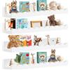 Rainmae Scaffale a 4 ripiani per bambino, mensole galleggianti bianche, mensole smerlate per libri da parete per bambino, soggiorno, camera da letto