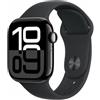 Apple Watch Series 10 GPS 42mm Jet Nero Cassa Alluminio con Nero Sport Band - S/M