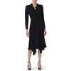 ELISABETTA FRANCHI ABITO IN GEORGETTE CON FOULARD GIOIELLO - AB86352E2 - nero