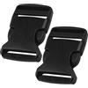 XIAOJING0 2 Pezzi Fibbia Zaino 32mm, Fibbia a Scatto Doppie Regolabile, Ricambi Chiusura Zaini, Zaino Fibbia di Ricambio per Zaino, Cucito, Borsoni, Accessori, No Cucito (Nero)
