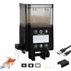 Podazz Alimentatore automatico per pesci, ricaricabile, con timer, con display LCD, 320 ml, alimentatore elettrico per pesci a prova di umidità, per il fine settimana in vacanza