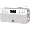 Dual 74735 Radio digitale - 8 tasti di memoria per trasmettitore BR - telecomando - sveglia - jack per cuffie - display a colori - suono stereo - AUX-in - argento - radio BR 2, stereo