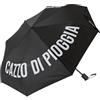 Fisura - Parapluie pliable original Cazzo Di Pioggia noir. Modèle automatique féminin. Facile à transporter. Coupe-vent et robuste, idéal en déplacement. Diamètre ouvert : 96 cm.