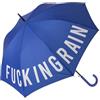 Fisura - Ombrello grande antivento F*cking rain blu per giovani. Modello resistente con apertura automatica a pulsante. Manico ergonomico e diametro di 106 cm.
