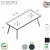 SEIPO VERTEX TAVOLO RIUNIONE piano in VETRO Seipo P. 900 - VX.0341 VX.0342