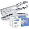 Rapesco 1298A Cucitrice a Pinza Classica Porpoise con 10.000 Punti Tipo 26/8 mm, Capacità 45 Fogli, Cromo