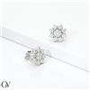 Gioielli di Valenza Orecchini in oro bianco 750 a fiore con diamanti