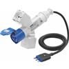 GEWISS SPA Derivatore adattatore mobile ip44 - 2 uscite derivate -con cavo e spina cablati-spina 2p+t 16a s17-2 prese p17/11 + 1 presa p30-p17 + 1 presa 2p+t 16a - GEW GW64263