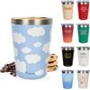 Fisura - Tazza termica originale nuvole. Tazza da viaggio blu. Mug isotermico da 310 ml in acciaio inox. Perfetto per auto o ufficio. Senza BPA. Mantiene la temperatura a lungo.