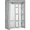 Easycomfort Armadio Guardaroba Portatile Tessuto non Tessuto con 6 Ripiani Aperti e un Appendino, 103x43x162.5 cm, Grigio