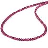 Nirvanain Collana con gemme sfaccettate in rubino naturale con perla rotonda e catena in argento sterling 925 placcato oro per donna. Regalo per lei, Natale, compleanno, anniversario, Capodanno - 46 cm