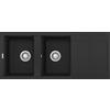 ELLECI Lavello Cucina 2 Vasche da Incasso con Gocciolatoio in Granitek Larghezza 116 cm colore Nero 40 - LGY50040 Easy 500