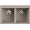 ELLECI Lavello Fragranite Cucina Incasso 2 Vasche Larghezza 79 cm materiale Granitek colore Tortora - LGQ35043 Quadra 350