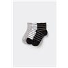Tezenis 3 Paia Calzini Corti Cotone Senza Bordo Fantasia Bimba Bambina Nero