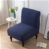 Highdi Jacquard Fodera Copripoltrona Senza Braccioli Elasticizzato, Copridivano Coprisedie Accent con Schienale 1 Posto Lavabili Removibili Coprisedia per Sala da Pranzo Soggiorno (Blu Navy)