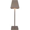 Prequ Preqù Lampada da Tavolo Allegra Ricaricabile Quadrata h37 cm - Tortora