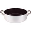 Pentole Agnelli ALSA2106S36 Casseruola Bassa con Maniglie, Alluminio, Argento, 36 cm