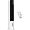 HOMCOM Ventilatore a Torre Raffrescatore Evaporativo 3 Modalità e 3 Velocità, Raffreddatore d'Aria Portatile con Timer e Telecomando, 60W, Bianco