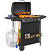 Outsunny Barbecue a Gas con 4+1 Bruciatori Indipendenti e Coperchio con Termometro, 121x54x97 cm, Nero