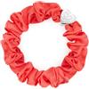 By Eloise London Silver Heart Silk Scrunchie colore Neon Peach