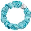 By Eloise London Silver Heart Silk Scrunchie colore Turquoise