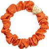 By Eloise London Gold Heart Silk Scrunchie colore Orange Peel