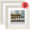 walther design Fiorito EF220WD, Cornice in Legno con Passepartout, Confezione Doppia, 20 x 20 cm, Bianco