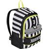 Seven Zaino Scuola Estensibile F.C. JUVENTUS Calcio -WIN IS THE RULE, Bianco Nero - Zaino Doppio Scomparto Sdoppiabile Tramite Zip e Con Tasca Porta Borraccia, Zaino Bambino