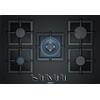 Siemens EP7A6QB20 Serie iQ500 Piano Cottura 5 Fuochi a Gas 60 cm Griglie in Ghisa (1 Bruciatore Wok) colore Nero