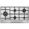 Glem Gas Piano Cottura 5 Fuochi a Gas Larghezza 86 cm (1 Bruciatore Wok) in Acciaio Inox colore Inox - GT95TIX