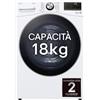 LG RH18U8AVCW Asciugatrice 18kg Pompa di calore DUAL Inverter Classe A+++, Motore Direct Drive, AI Dry, Wi-Fi, Bianca