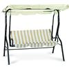 Linea Garden Friend Dondolo da Giardino, in Acciaio Verniciato Telo in Poliestere 160 gr/m² Riga Beige, Misure: 170x110x153h