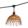 Lumisky HAWAII LIGHT - Ghirlanda luminosa da esterno, 34 m, con 80 lampadine LED, filamento E27, bianco caldo, paralume in polirattan bohémien