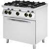 Cucina a Gas 4 Fuochi su Forno Elettrico GN 1/1