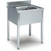 Lavello Inox 1 Vasca cm 80x60x85h senza ripiano inferiore