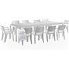 Tomaino - Set Savana Tavolo da Giardino con Sedie - Tavolo da Esterno Allungabile con 10 Sedie in Plastica - Set da Esterno per Giardino, Balcone, Veranda Bianco