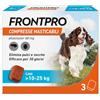 FRONTPRO 3 Compresse Masticabili Antiparassitario per Cani di Peso > 10-25 kg Protegge da Pulci Zecca Uova e Larve Antipulci in Confezione da 3 Compresse da 68 mg di Afoxolaner, 10kg-25kg